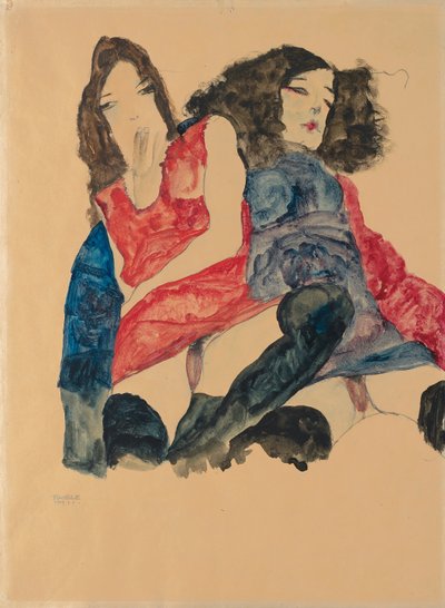Dwie dziewczyny; Dwie dziewczyny, 1911 autorstwa Egon Schiele