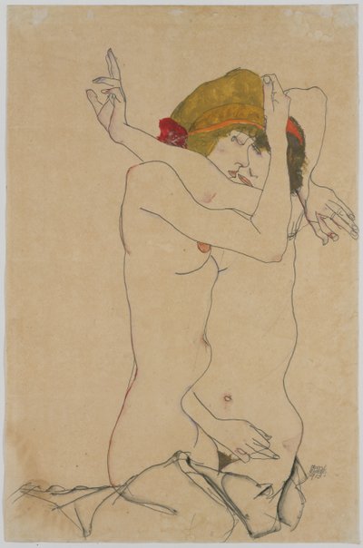 Dwie kobiety w objęciach, 1913. autorstwa Egon Schiele
