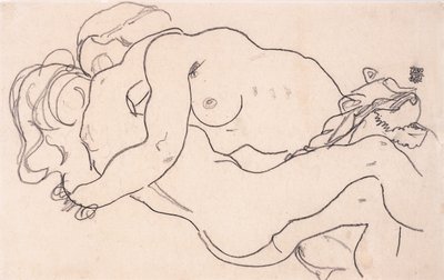 Dwa obejmujące akty kobiece, 1918 autorstwa Egon Schiele