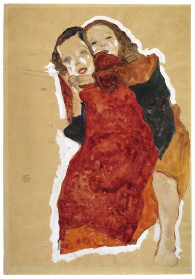 Dwie dziewczyny par Schiele, Egon (1890-1918) autorstwa Egon Schiele