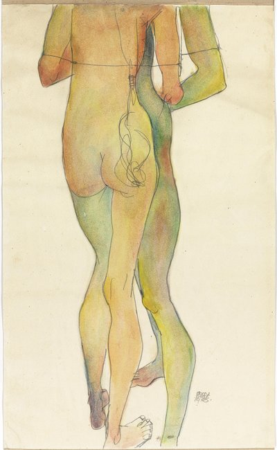 Dwa stojące akty autorstwa Egon Schiele