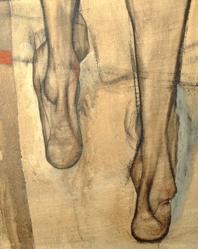 Akt kobiecy z szalem na ramieniu, Fragment ... (obraz na płótnie) autorstwa Egon Schiele