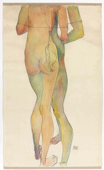 Dwa stojące akty, 1913 autorstwa Egon Schiele