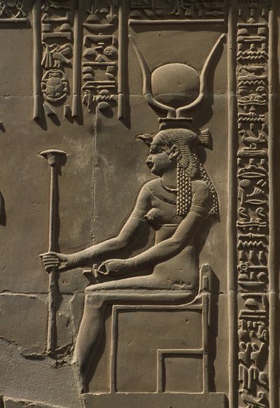 Detal reliefu, kamień Hathor autorstwa Egyptian
