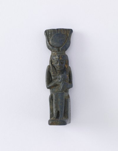 Figura Izydy i Horusa, prawdopodobnie okres ptolemejski, 305-30 p.n.e. (fajans) autorstwa Egyptian