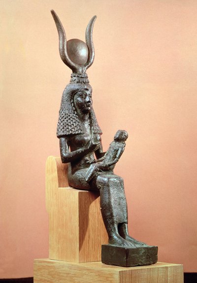 Izyda karmiąca niemowlę Horus (brąz) autorstwa Egyptian