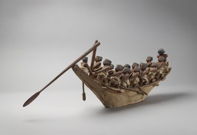 Model łodzi pogrzebowej, Beni Hasan, prawdopodobnie Państwo Środka, ok. 2060-1786 (media mieszane) autorstwa Egyptian