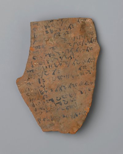 Ostrakońska lista czasów iluminacji, prawdopodobnie z Elefantyny (terakota) autorstwa Egyptian