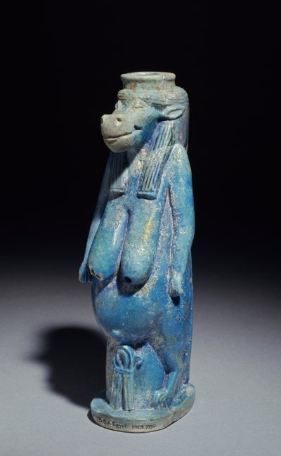 Taueret, bogini hipopotama, prawdopodobnie późny okres, ok. 664-332 pne (fajansowa ceramika glazurowana) autorstwa Egyptian