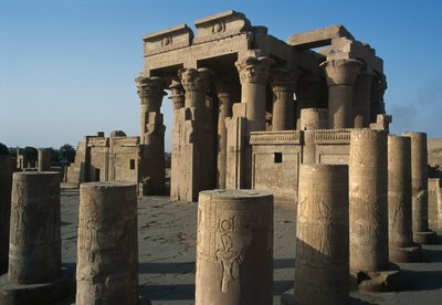 Widok na rzymską i ptolemejską podwójną świątynię Sobka i Haroerisa na Nilu autorstwa Egyptian