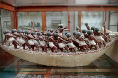Model łodzi w skali z grobowca Meketre, Deir el-Bahari, Egipt, cywilizacja egipska, Państwo Środka, XI dynastia autorstwa Egyptian 11th Dynasty
