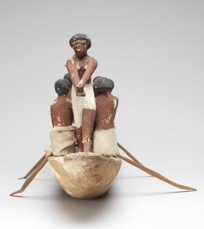 Model łodzi żaglowej z Grobowca Chety (Beni Hasan) Państwa Środka, ok. 2010 r. p.n.e. - 1950 p.n.e. (malowane drewno i len) autorstwa Egyptian 12th Dynasty