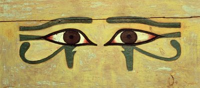 Udjat Oczy na trumnie, Państwo Środka (drewno i farba) autorstwa Egyptian 12th Dynasty