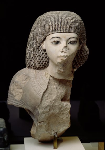 Popiersie królewskiego skryby, Meniou, Nowe Królestwo, ok. 1391-53 p.n.e. (wapień) autorstwa Egyptian 18th Dynasty