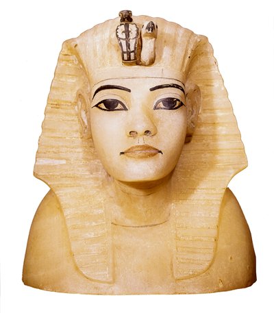 Wazon kanopski rzeźby Tutanchamona (1370-1352 pne). Z QUENY. Dayr al-Bahri, Dolina Królów, Grób Tutanchamona w Kairze, Muzeum Egipskie w Kairze. autorstwa Egyptian 18th Dynasty