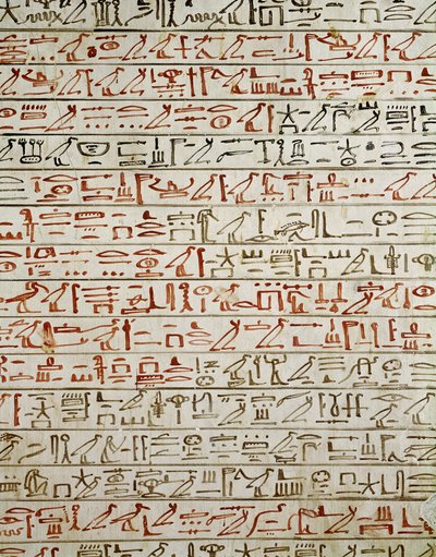 Szczegół z Księgi umarłych, z grobowca Totmesa III (ok. 1504-1450 pne) (fresk) autorstwa Egyptian 18th Dynasty