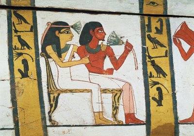 Fragment dekoracji sarkofagu Pani Madji, Nowe Państwo, ok. 1450 pne (drewno malowane) autorstwa Egyptian 18th Dynasty