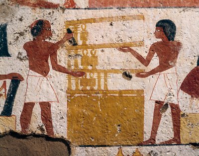 Egipt, Luksor, Teby Zachodnie, Dolina Szlachty. Grobowiec Nenamon i Ipuki. Fresk przedstawiający stolarzy przy pracy. (Nowe Królestwo, XVIII dynastia) autorstwa Egyptian 18th Dynasty