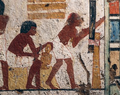 Egipt, Luksor, Teby Zachodnie, Dolina Szlachty. Grobowiec Nenamon i Ipuki. Fresk przedstawiający stolarzy przy pracy. (Nowe Królestwo, XVIII dynastia) autorstwa Egyptian 18th Dynasty
