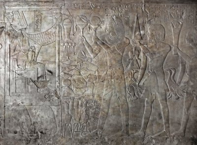 Starożytność egipska: płaskorzeźba grobowca Kha em Het autorstwa Egyptian 18th Dynasty