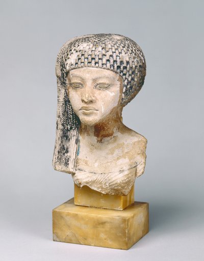 Głowa księżniczki Amarny, c.1353-37 pne (wapień) autorstwa Egyptian 18th Dynasty