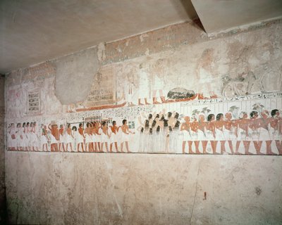 Wnętrze grobowca Ramose, Nowe Królestwo, c.1360 pne (malarstwo ścienne) autorstwa Egyptian 18th Dynasty