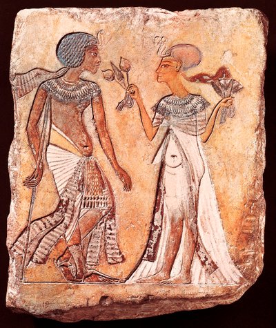 Król Smenchkare i jego żona Meritaton autorstwa Egyptian 18th Dynasty