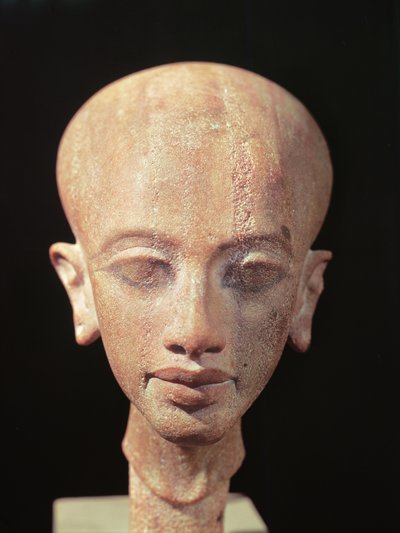 Popiersie portretowe córki króla Echnatona (1353-1337 pne) c.1375 pne (patrz także 160148) autorstwa Egyptian 18th Dynasty