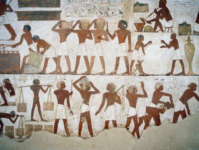 Garncarzy i robotnicy, fragment fresków w grobowcu Rekhmire, Nekropolia Szejka Abd el Qurnah, Luksor, Teby (Lista Światowego Dziedzictwa UNESCO autorstwa Egyptian 18th Dynasty