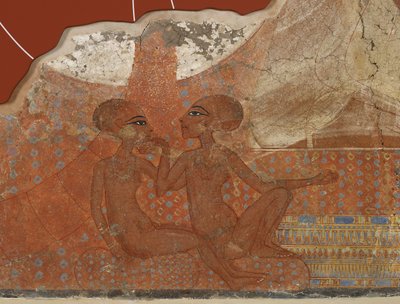 Fresk Księżniczek, Egipcjanin, Nowe Państwo, XVIII dynastia, ok. 1555-1337 pne (malarstwo ścienne) autorstwa Egyptian 18th Dynasty
