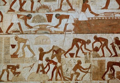 Rekhmere kontroluje pracowników cegielni i hutnictwa autorstwa Egyptian 18th Dynasty