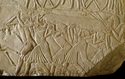 Płaskorzeźba z grobowca Horemheba (kamień) autorstwa Egyptian 18th Dynasty