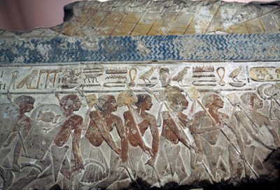 Relief z parady wojskowej autorstwa Egyptian 18th Dynasty