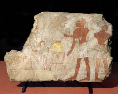 Słudzy z amforami na stojakach ... autorstwa Egyptian 18th Dynasty
