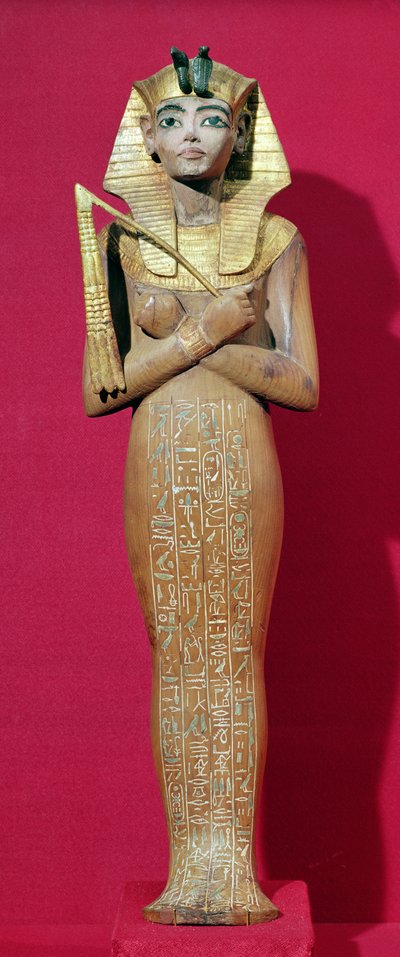 Figura Shabti króla z Grobowca Tutanchamona (ok. 1370-1352 pne) Nowe Państwo (drewno malowane) autorstwa Egyptian 18th Dynasty