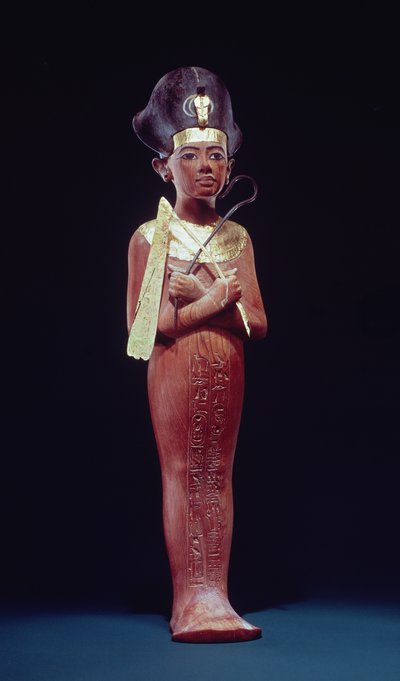 Figura Shabti króla z Grobowca Tutanchamona (ok. 1370-1352 pne) Nowe Państwo (pozłacane drewno) autorstwa Egyptian 18th Dynasty