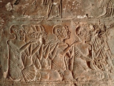 Śpiewacy i harfiarze, ulga autorstwa Egyptian 18th Dynasty