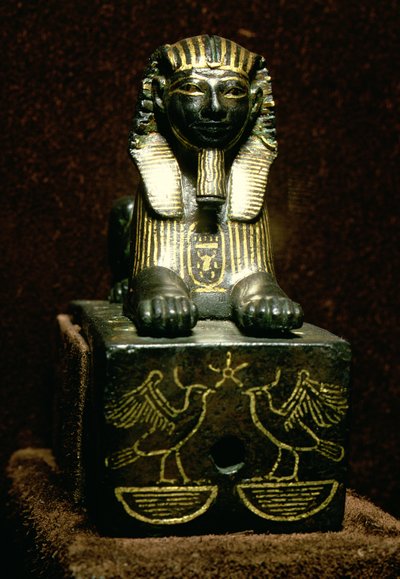 Statuetka sfinksa króla Totmesa III, Nowe Państwo, ok. 1490-1439 pne autorstwa Egyptian 18th Dynasty