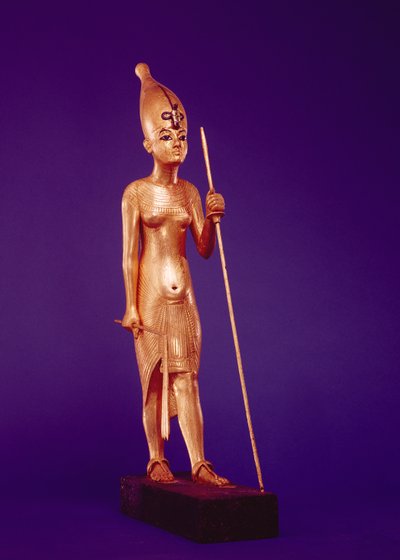 Statuetka króla, z grobowca Tutanchamona (ok. 1370-1352 pne) Nowe Państwo (pozłacane drewno) autorstwa Egyptian 18th Dynasty