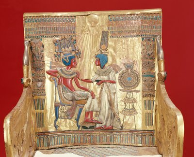 Tron z grobowca Tutanchamona (ok. 1370-1352 pne) Nowe Królestwo (złoto) autorstwa Egyptian 18th Dynasty