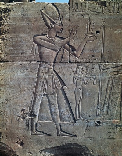 Thutmose III, relief, świątynia Amona, kompleks świątynny w Karnaku (lista światowego dziedzictwa UNESCO) autorstwa Egyptian 18th Dynasty