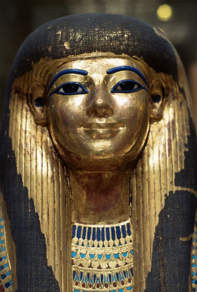 Maska pośmiertna Tjuyi, z grobowca Yuya i Tjuya, Dolina Królów, Egipt, cywilizacja egipska, Nowe Królestwo, dynastia XVIII autorstwa Egyptian 18th Dynasty