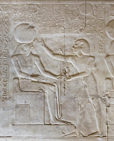 Płaskorzeźba, świątynia Seti I, Abydos, Egipt autorstwa Egyptian 19th Dynasty