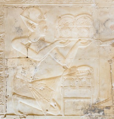 Płaskorzeźba, świątynia Seti I, Abydos, Egipt autorstwa Egyptian 19th Dynasty