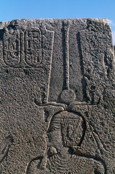 Blok z reliefami i inskrypcjami Ramzesa II, Wielka Świątynia Amona, Tanis, Egipt, cywilizacja egipska, Nowe Państwo, XIX dynastia autorstwa Egyptian 19th Dynasty