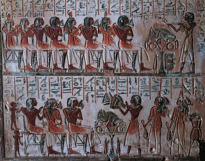Szczegół steli z Kary autorstwa Egyptian 19th Dynasty
