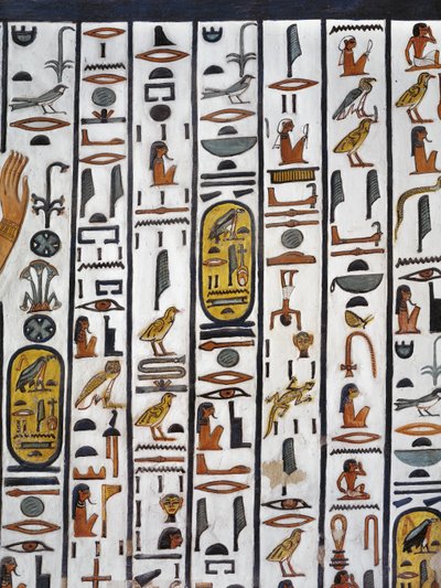 Egipt, Teby, Luksor, Dolina Królowych, Grób Nefertari, malowidło ścienne w komorze grobowej z XIX dynastii autorstwa Egyptian 19th Dynasty