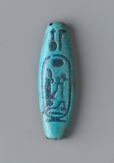 Podłużny owalny koralik, Nowe Królestwo (fajans) autorstwa Egyptian 19th Dynasty