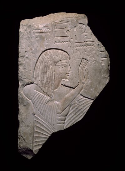 Fragment płaskorzeźby przedstawiającej Neferhotepa, Nowe Państwo, początek 19 dynastii, ok. 1292-1202 p.n.e. autorstwa Egyptian 19th Dynasty