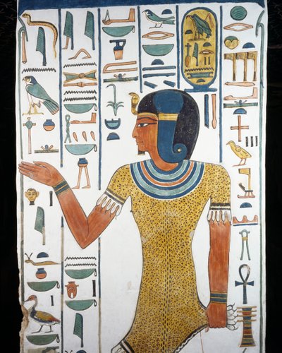 Horus-Neg-Itef, fresk, południowo-wschodni filar komory grobowej, Grób królowej Nefertari (QV66), Dolina Królowych, Teby (Lista Światowego Dziedzictwa UNESCO autorstwa Egyptian 19th Dynasty